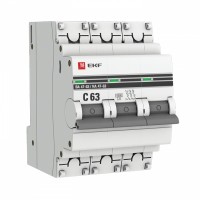 EKF Автоматический выключатель 3P 63А (C) 6кА ВА 47-63 PROxima mcb4763-6-3-63C-pro фото