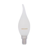 Лампа филаментная Свеча на ветру CN37 9.5 Вт 915 Лм 2700K E14 матовая колба Rexant 604-113 фото