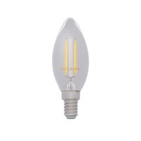 Лампа филаментная Свеча CN35 7.5 Вт 600 Лм 2700K E14 диммируемая, прозрачная колба Rexant 604-087 фото