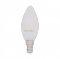Лампа филаментная Свеча CN35 9.5 Вт 915 Лм 4000K E14 матовая колба Rexant 604-096 фото