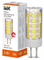 IEK Лампа LED CORN капсула 3Вт 12В 3000К керамика G4 LLE-CORN-3-012-30-G4 фото