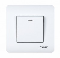 CHINT 1-клавишный проходной выключатель с LED-подсветкой 10А 250В NEW3 715384 фото