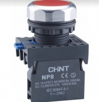 CHINT Кнопка управления NP8-01BND 1НЗ красная AC/DC24В(LED) IP65 (R) 667239 фото