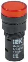 IEK Лампа AD16DS(LED)матрица d16мм красный 110В AC/DC BLS10-ADDS-110-K04-16 фото
