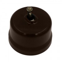 Bironi Лизетта пластик коричневый выключатель 1-клавишный (тумблерный), ручка бронза B1-230-22-B фото
