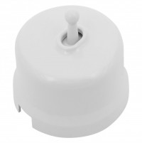 Bironi Лизетта пластик белый кнопка 1-клавишный (тумблерный) B1-230-21-PB фото
