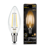 Gauss Лампа Filament Свеча 5W 420lm 2700К Е14 LED 103801105 фото