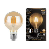 Gauss Лампа Filament G95 6W 550lm 2400К Е27 golden LED 105802006 фото