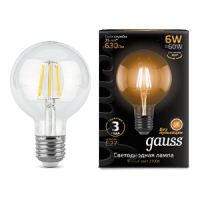 Gauss Лампа Filament G95 6W 630lm 2700К Е27 LED 105802106 фото