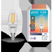Gauss Лампа Smart Home Filament С35 4,5W 495lm 2000-6500К E14 изм.цвет.темп.+дим. LED 1250112 фото