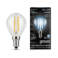 Gauss Лампа LED Filament Globe E14 7W 4100K 1/10/50 105801207 фото
