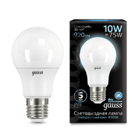 Gauss Лампа A60 10W 920lm 4100K E27 LED 102502210 фото