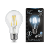 Gauss Лампа Filament А60 8W 780lm 4100К Е27 LED 102802208 фото