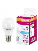 Osram Светодиодная лампа LED STAR Classic A 7W (замена 60Вт),нейтральный белый свет, матовая колба, Е27 4058075096417 фото