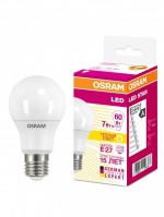 Osram Светодиодная лампа LED STAR Classic A 7W (замена 60Вт),теплый белый свет, матовая колба, Е27 4058075096387 фото