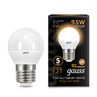 Gauss Лампа LED Globe E27 9.5W 3000K 1/10/50 105102110 фото