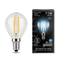 Gauss Лампа Filament Шар 11W 750lm 4100К Е14 LED 105801211 фото