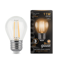 Gauss Лампа Filament Шар 11W 810lm 2700К Е27 LED 105802111 фото