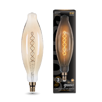 Gauss Лампа Filament BT120 8W 620lm 2400К Е27 golden flexible LED 156802008 фото