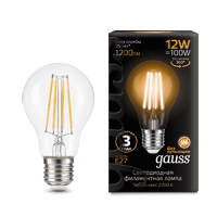Gauss Лампа Filament А60 12W 1200lm 2700К Е27 LED 102902112 фото