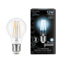Gauss Filament Лампа А60 12W 1250lm 4100К Е27 LED 1/10/40 102902212 фото
