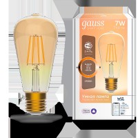 Gauss Лампа Smart Home Filament ST64 7W 740lm 2500К E27 диммируемая LED 1290112 фото