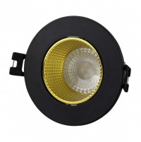Denkirs DK3061-BK+YE Встраиваемый светильник, IP 20, 10 Вт, GU5.3, LED, черный/желтый, пластик DK3061-BK+YE фото