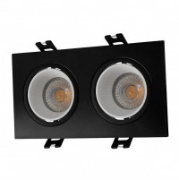 Denkirs DK3072-BK+WH Встраиваемый светильник, IP 20, 10 Вт, GU5.3, LED, черный/белый, пластик DK3072-BK+WH фото