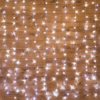 NEON-NIGHT Гирлянда «Светодиодный дождь» 3х2 м, свечение с динамикой, прозрачный провод, 230 В, цвет белый 235-091 фото