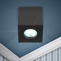 ЭРА Светильник настенно-потолочный спот OL22 BK MR16/GU10, черный, поворотный Б0054395 фото