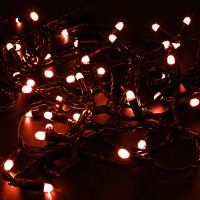 NEON-NIGHT Гирлянда Нить 10м, постоянное свечение, черный ПВХ, 24В, цвет: Красный 305-142 фото