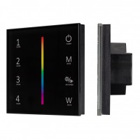 Arlight Панель SMART-P22-RGBW-G-IN Black (12-24V, 4x3A, Sens, 2.4G) (IP20 Пластик, 5 лет) 033766 фото