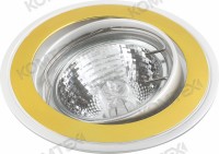 Comtech Corona Светильник галогеновый встраиваемый повор.MR16 1x50W GU5.3 никель/золото/никель P00262/2 фото