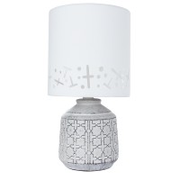 Arte Lamp A4007LT-1GY BUNDA Настольная лампа серая керамика, белый текстиль A4007LT-1GY фото