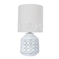Arte Lamp A4007LT-1WH BUNDA Настольная лампа белая керамика, серый текстиль A4007LT-1WH фото