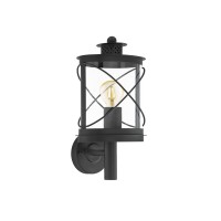 Eglo  Светильник уличный настенный HILBURN, 1х60W (E27), H375, сталь, черный/пластик, прозрачный 94842 фото