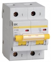 Автоматический выключатель 2П 100А C 10кА ВА47-100 IEK MVA40-2-100-C фото