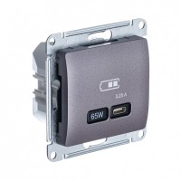 Glossa сиреневый туман USB розетка тип-C 65W высокоскоростная зарядка QC, PD, механизм GSL001427 фото