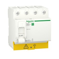 Schneider Electric RESI9 Выключатель дифференциального тока (УЗО) 25А 4P 30мА тип A R9R61425 фото