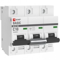 EKF Basic ВА 47-100 Автоматический выключатель  (С) 3P  10А 10kA mcb47100-3-10C-bas фото
