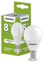 IEK GENERICA Лампа LED G45 шар 8Вт 230В 4000К E14 LL-G45-08-230-40-E14-G фото