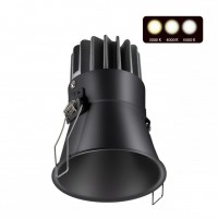 Novotech 358909 SPOT NT22 черный Встраиваемый светодиодный светильник с переключателем цветовой температуры IP20 LED 3000К\4000К\6000К 12W 220V LANG 358909 фото