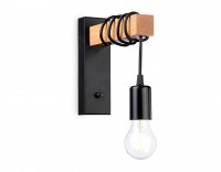 Ambrella Настенный светильник с выключателем в стиле лофт TR8181 BK/LW черный/светлое дерево E27 max 40W 395*60*210 TR8181 фото