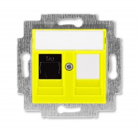 ABB EPJ Levit жёлтый / дымчатый чёрный Розетка компьютерная RJ45 кат,5e+заглуш,, жёлтый 2CHH295117A6064 фото