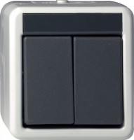 Gira Кнопочный выключатель двуклавишный IP44 015530 фото