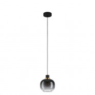 Eglo 99616 Подвесной потолочный светильник (люстра) OILELL, 1x40W, E27, H1100, Ø190, сталь/стекло, черный/латунь/серый градиент 99616 фото