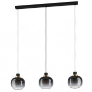 Eglo 99617 Подвесной потолочный светильник (люстра) OILELL, 3x40W, E27, L950, B190, H1100, сталь/стекло, черный/латунь/серый градиент 99617 фото