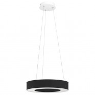Eglo 39992 Подвесной потолочный светильник (люстра) GUAMARE, LED 34W, 3980lm, H1500, Ø530, сталь, белый/текстиль, пластик, черный, белый 39992 фото