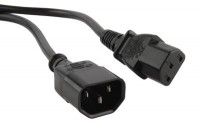 Hyperline PWC-IEC13-IEC14-1.0-BK Кабель питания монитор-компьютер IEC 320 C13 - IEC 320 C14 (3x0.75), 10A, прямая вилка, 1м, цвет черный 43793 фото