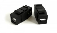 Hyperline KJ1-USB-A-B2-BK Вставка формата Keystone Jack с проходным адаптером USB 2.0 (Type A-B), ROHS, черная 251215 фото